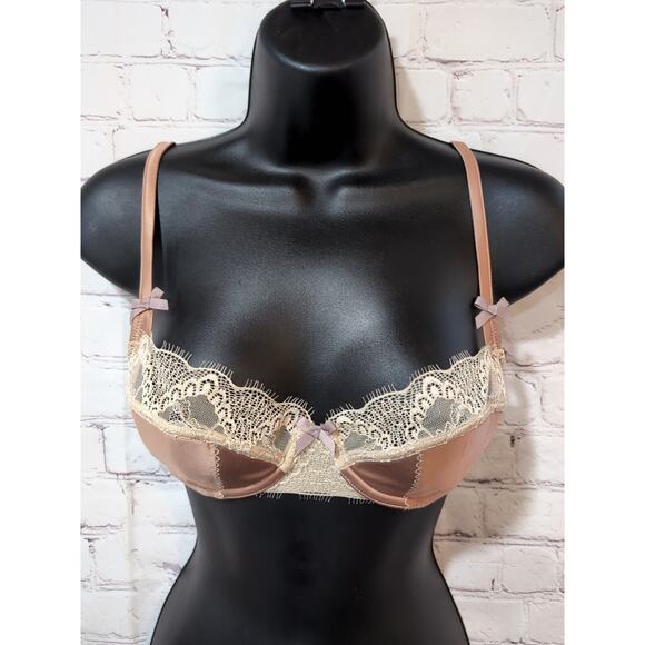 Fraulein Annie Other - Fraulein Annie Cinnamon Lace And Satin Shelf Bra NWOT 34B Underwire